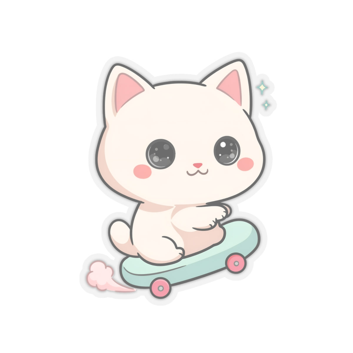 Kawaii Cat Skateboard Sticker for Cat Lovers