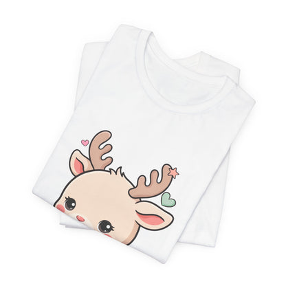 Kawaii Reindeer T-Shirt for Cozy Christmas Fans