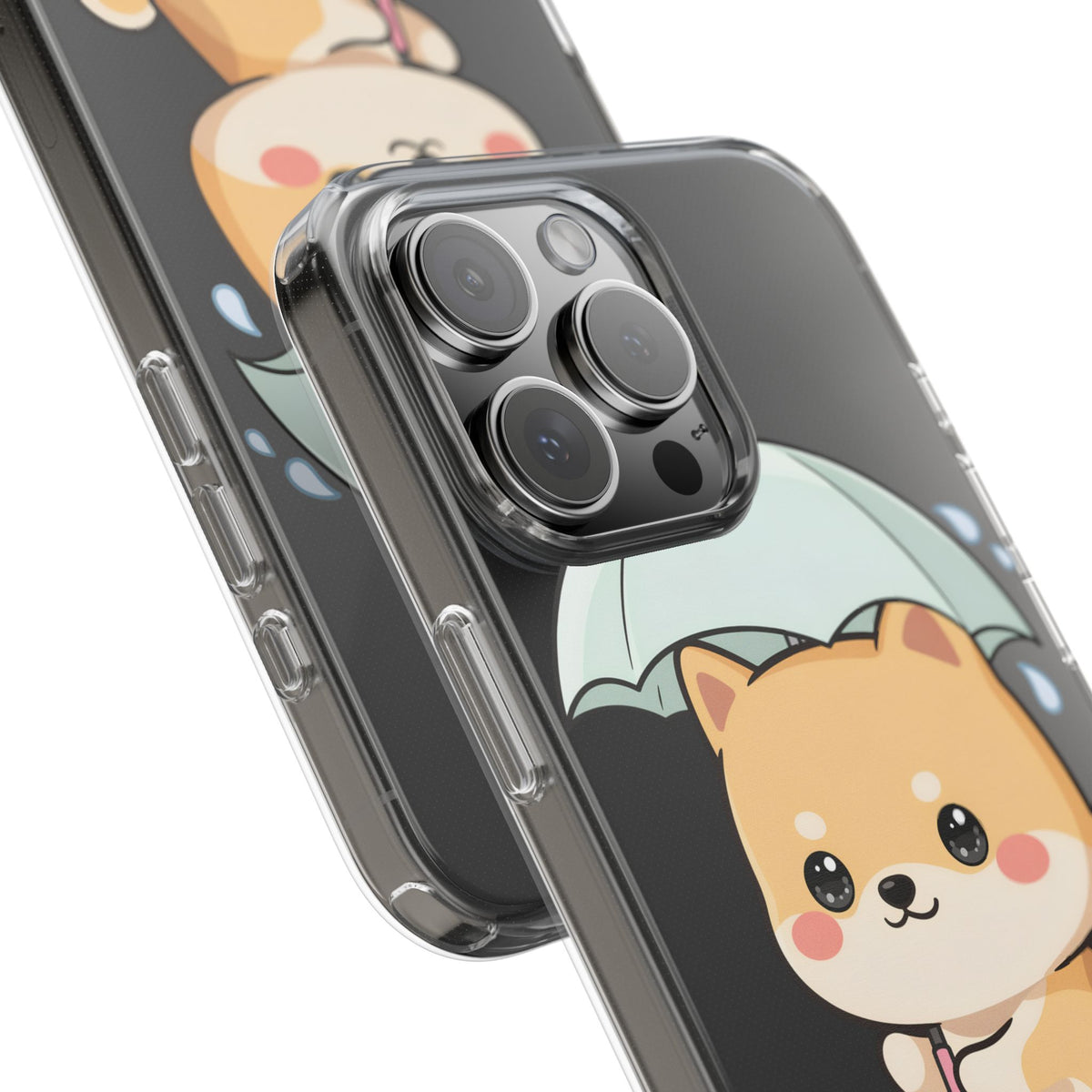Shiba Inu Phone Case, Kawaii Rainy Day Pup