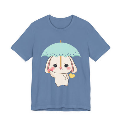 Kawaii Bunny T-Shirt, Cute Umbrella Rabbit Tee