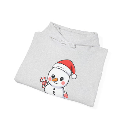 Cute Snowman Christmas Hoodie, Kawaii Holiday Sweatshirt