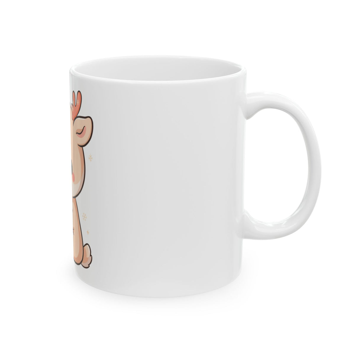 Kawaii Christmas Reindeer Mug for Cozy Holiday Desk Moments