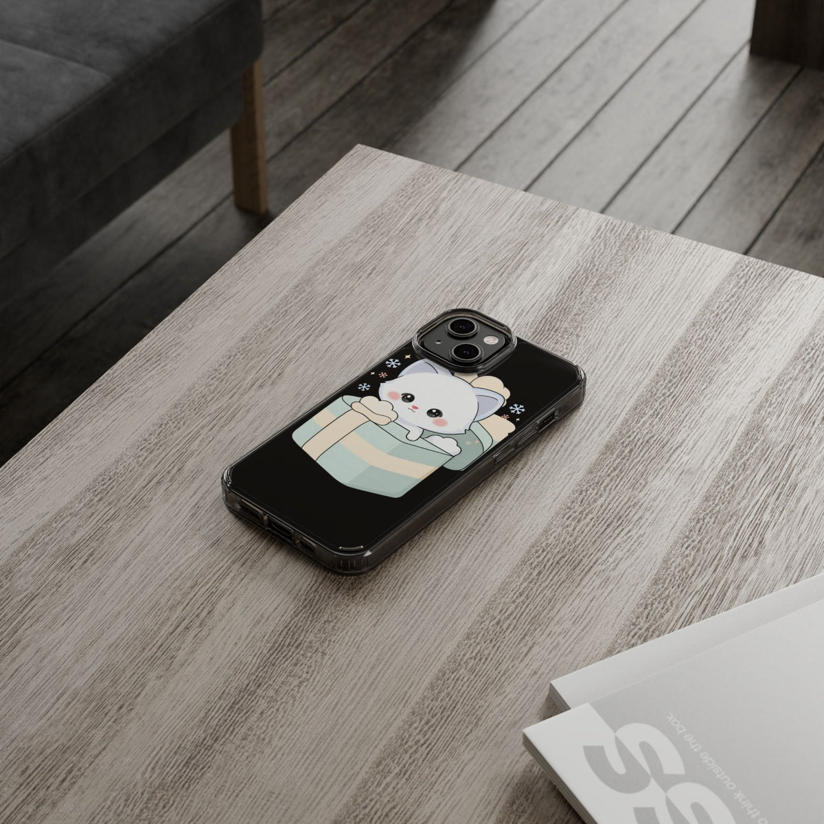 Kawaii Arctic Fox Clear Impact-Resistant Phone Case