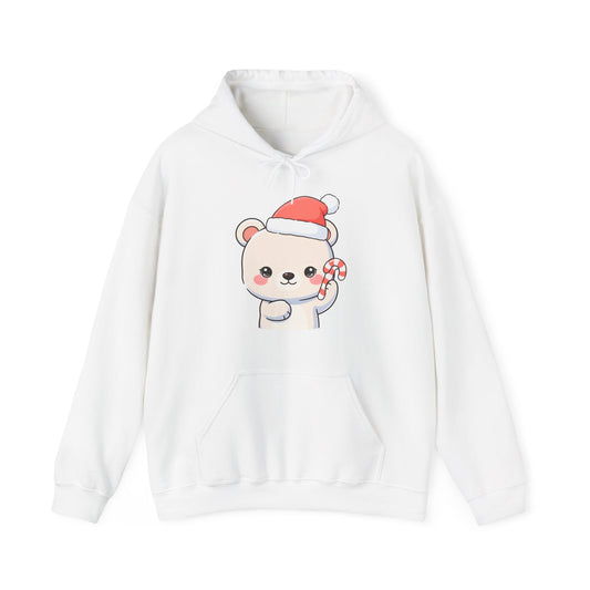 Christmas Polar Bear Hoodie, Kawaii Holiday Sweatshirt