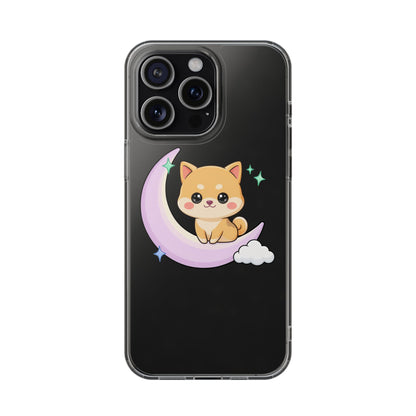 Kawaii Shiba Inu Phone Case – Crescent Moon Cutie
