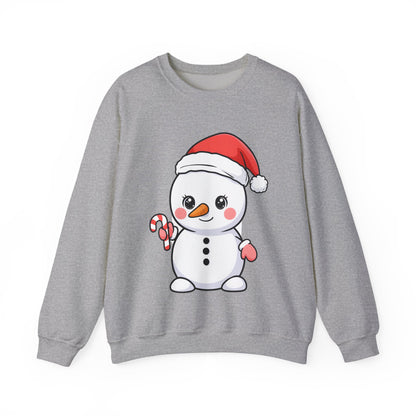 Kawaii Snowman Christmas Sweatshirt, Cute Holiday Gift
