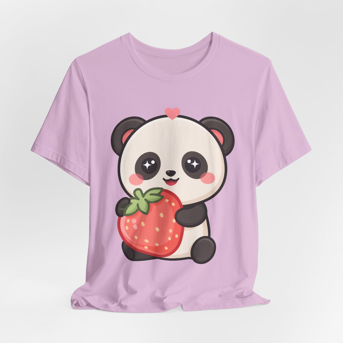 Kawaii Panda Strawberry T-Shirt – Sweet Chibi Animal Tee