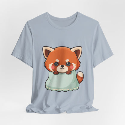 Kawaii Red Panda T-Shirt, Cozy Blanket Chibi Animal Tee