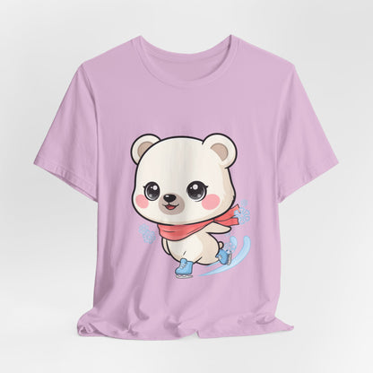 Kawaii Ice Skating Polar Bear Tee for Winter Gift Giving