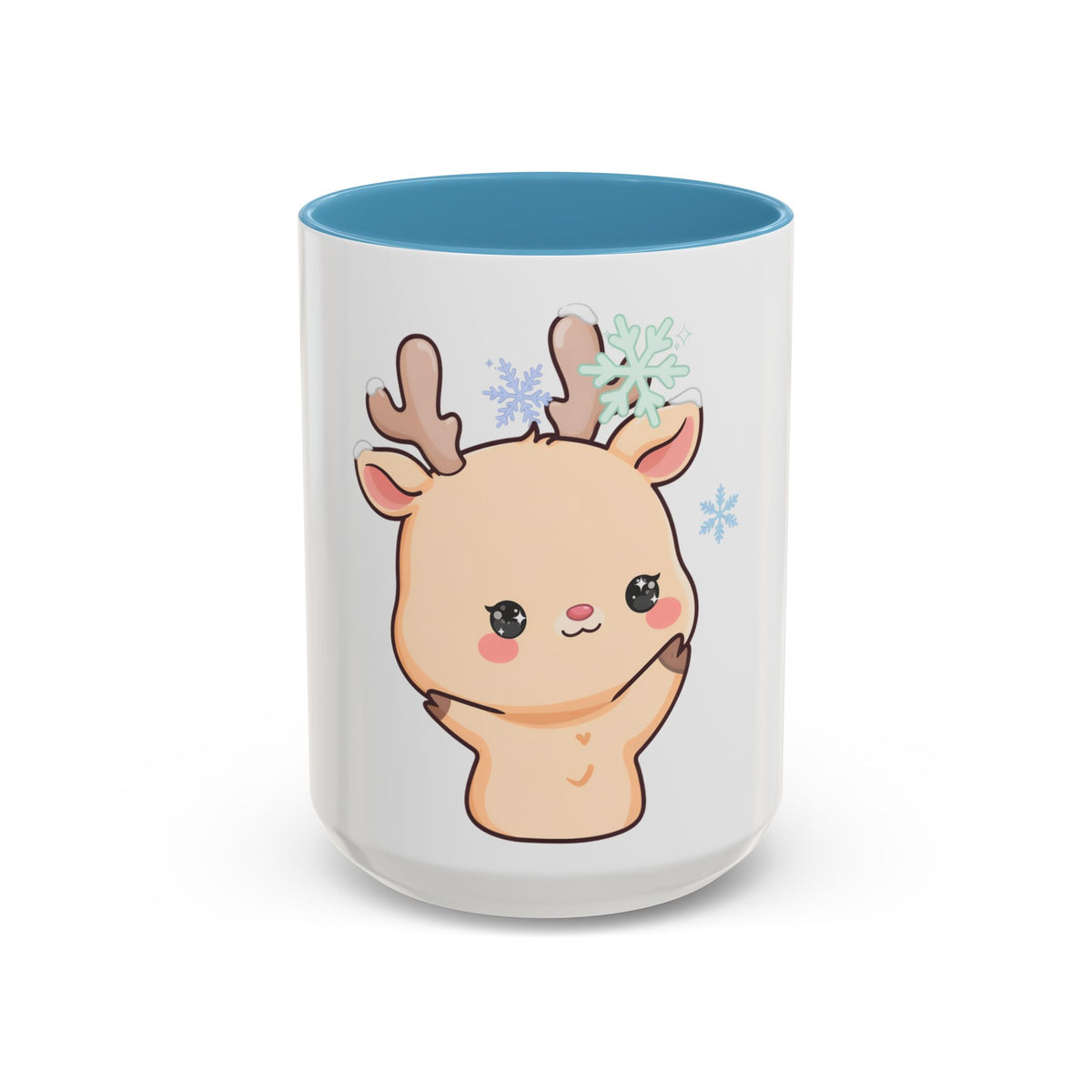 Kawaii Reindeer Accent Coffee Mug for Cozy Winter Sips