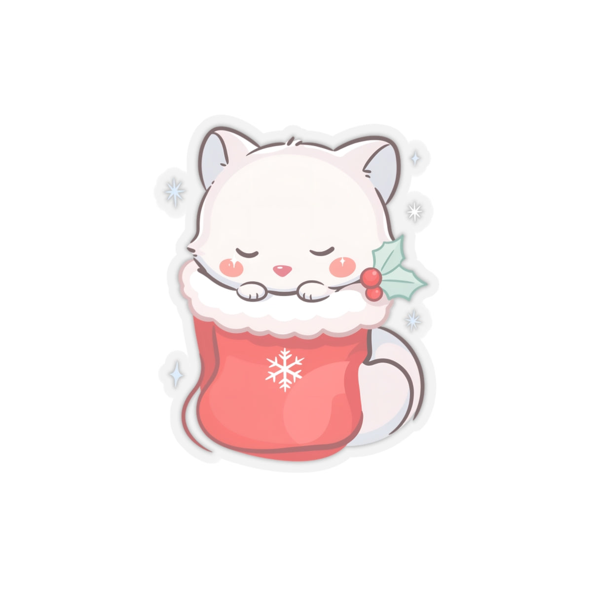 Kawaii Arctic Fox Christmas Sticker for Cozy Holiday Fans