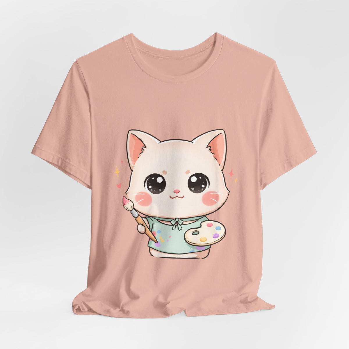 Kawaii Cat Artist T-Shirt for Creative Cat Lovers