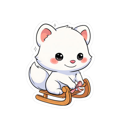 Kawaii Arctic Fox Sticker for Laptop and Journal