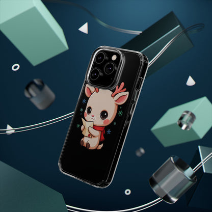Christmas Reindeer Clear Impact-Resistant Phone Case