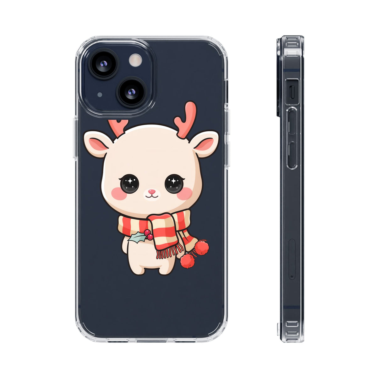 Christmas Reindeer Phone Case, Cute Kawaii Holiday Gift