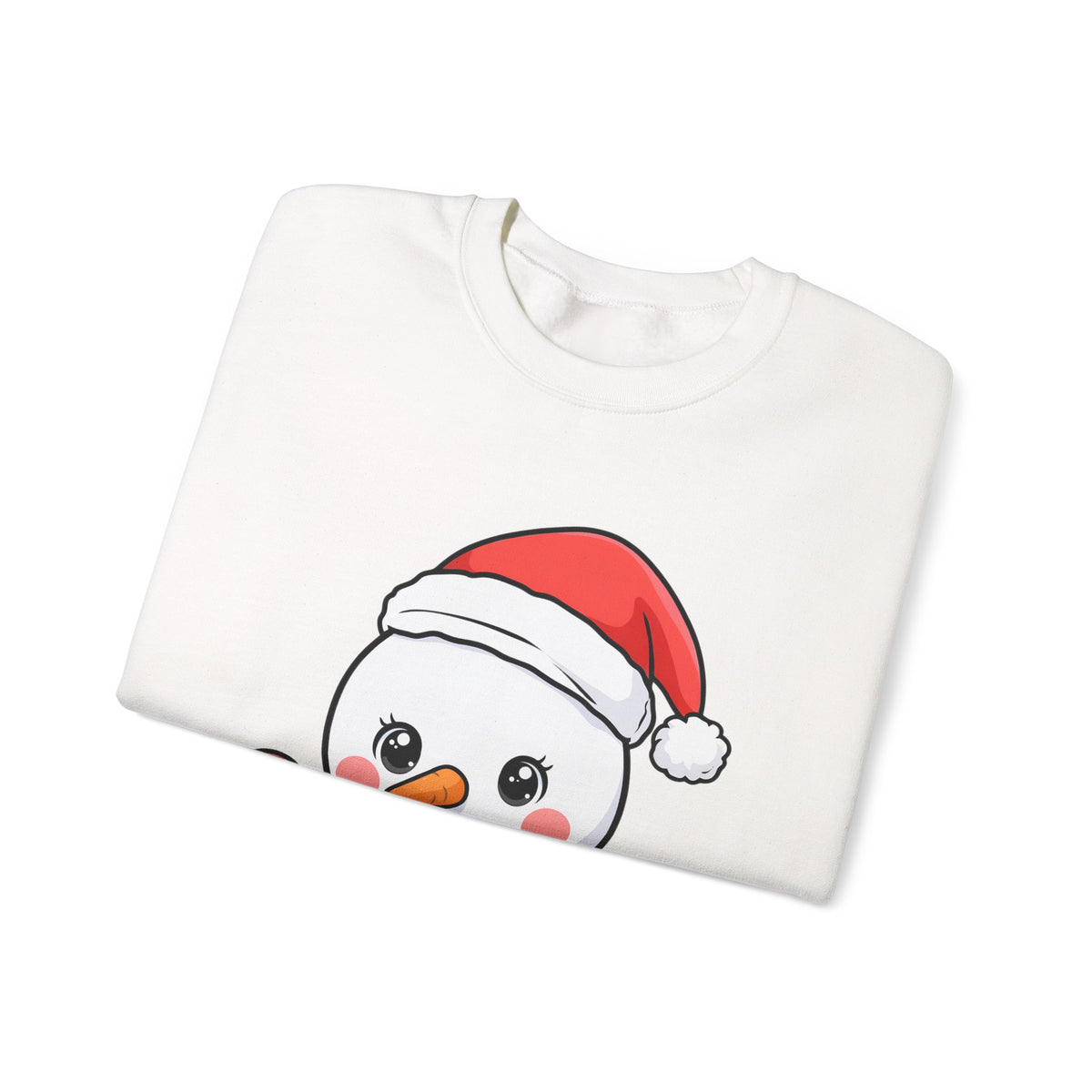 Kawaii Snowman Christmas Sweatshirt, Cute Holiday Gift
