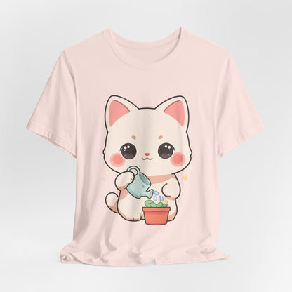 Kawaii Cat Gardening T-Shirt for Plant Lovers