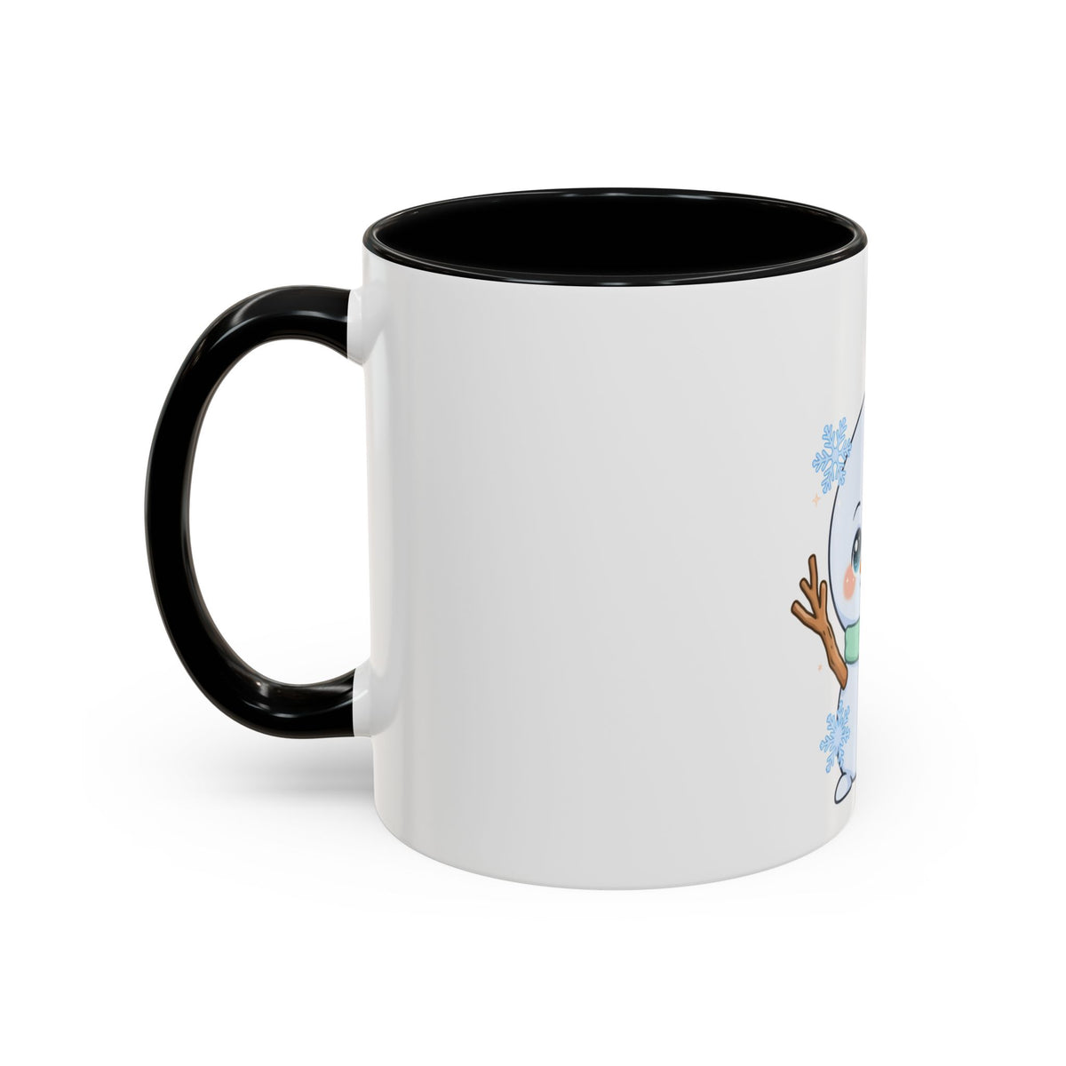 Kawaii Snowman Accent Coffee Mug for Winter Fans