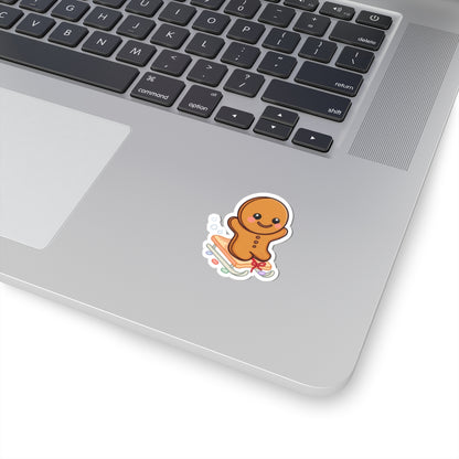 Gingerbread Man Kiss-Cut Sticker for Holiday Gifting