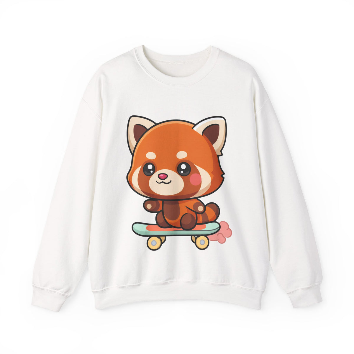 Kawaii Red Panda Skateboarding Sweatshirt, Cute Animal Gift