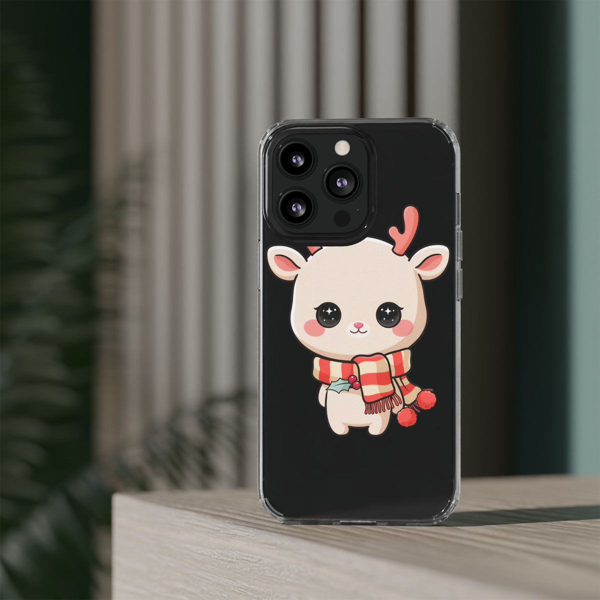 Christmas Reindeer Phone Case, Cute Kawaii Holiday Gift