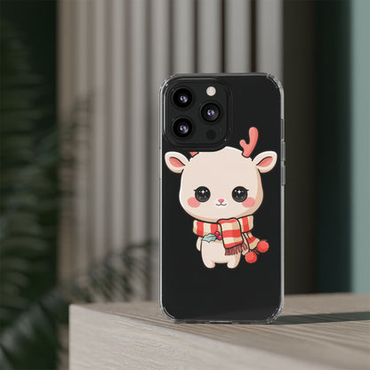 Christmas Reindeer Phone Case, Cute Kawaii Holiday Gift
