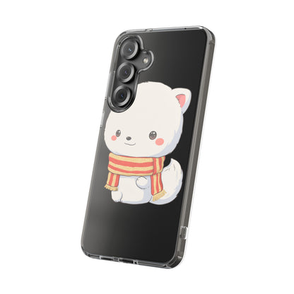 Kawaii Arctic Fox Phone Case, Cozy Christmas Scarf