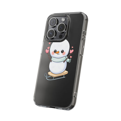 Kawaii Snowman Phone Case, Cute Winter Cheer