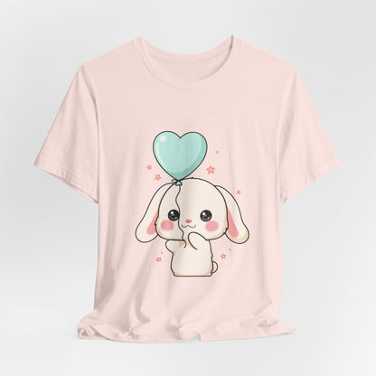 Kawaii Bunny T-Shirt with Balloon – Cute Chibi Rabbit Tee
