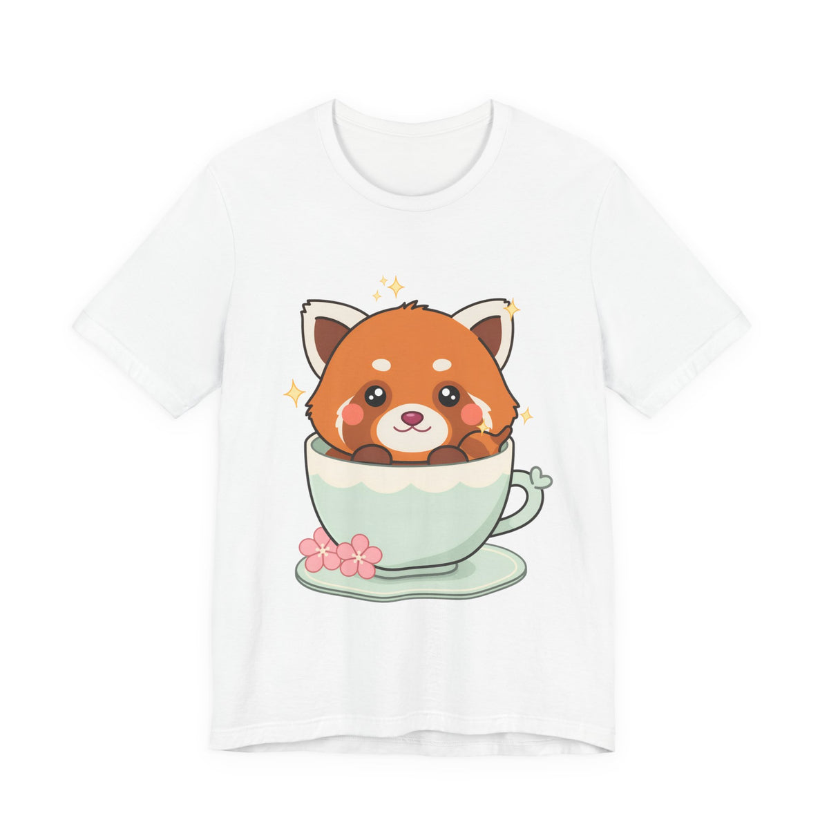 Kawaii Red Panda T-Shirt, Cute Tea Lover Gift