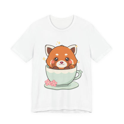 Kawaii Red Panda T-Shirt, Cute Tea Lover Gift