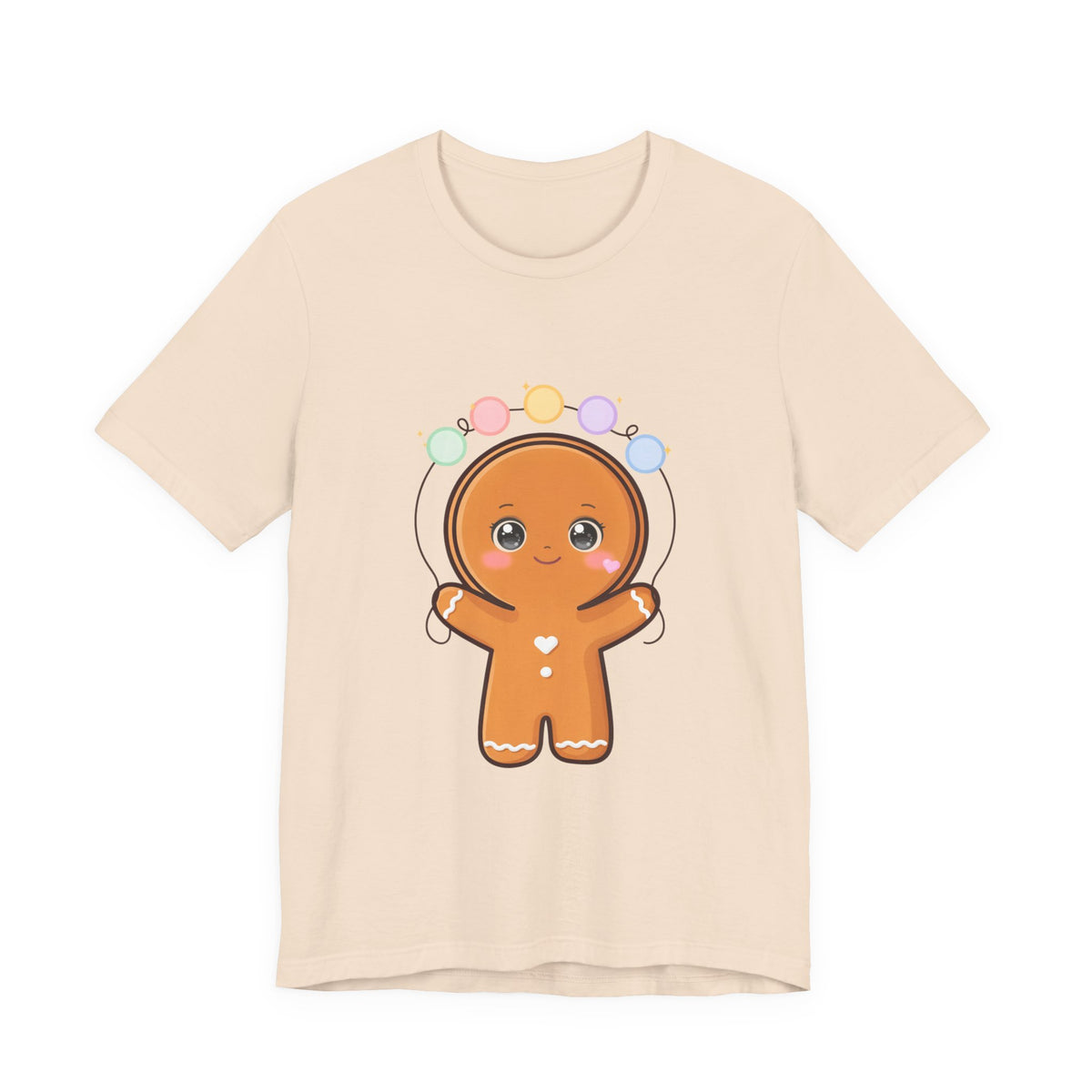 Kawaii Gingerbread Man Christmas T-Shirt, Cute Holiday Tee