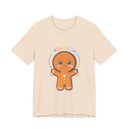 Kawaii Gingerbread Man Christmas T-Shirt, Cute Holiday Tee