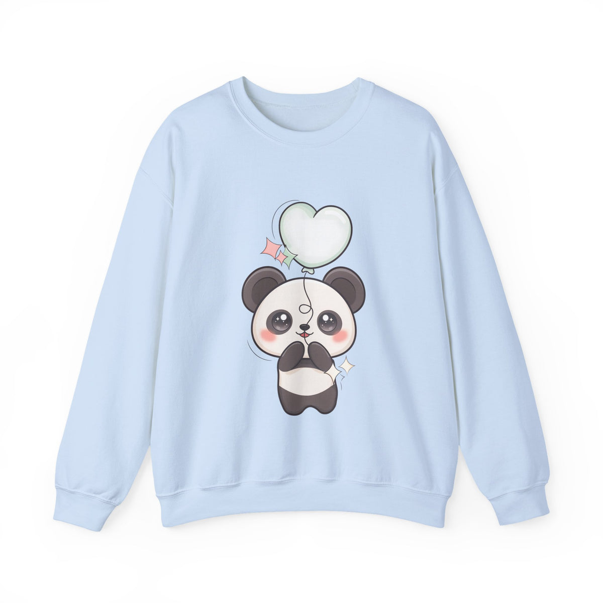 Kawaii Panda Sweatshirt with Heart Balloon