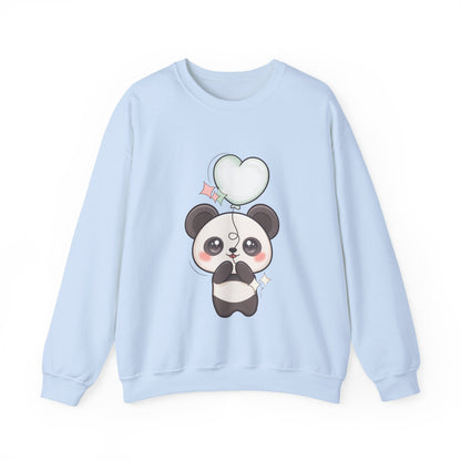 Kawaii Panda Sweatshirt with Heart Balloon