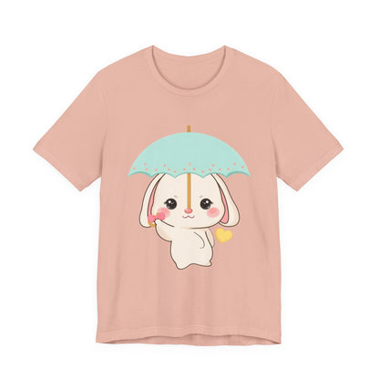 Kawaii Bunny T-Shirt, Cute Umbrella Rabbit Tee