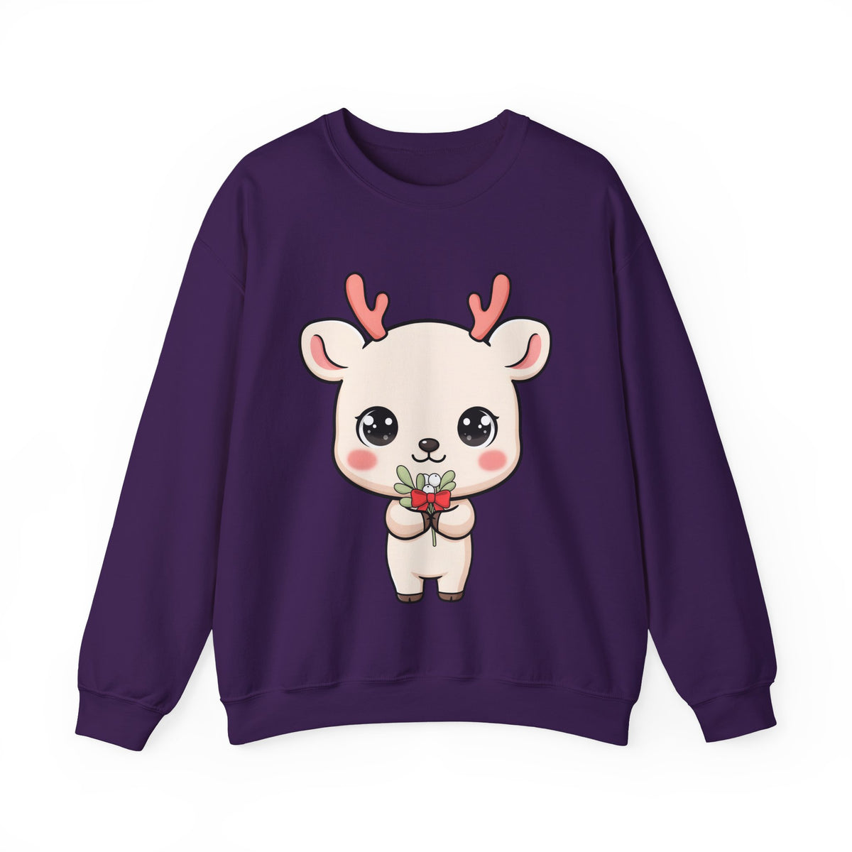 Kawaii Reindeer Sweatshirt, Cute Christmas Crewneck