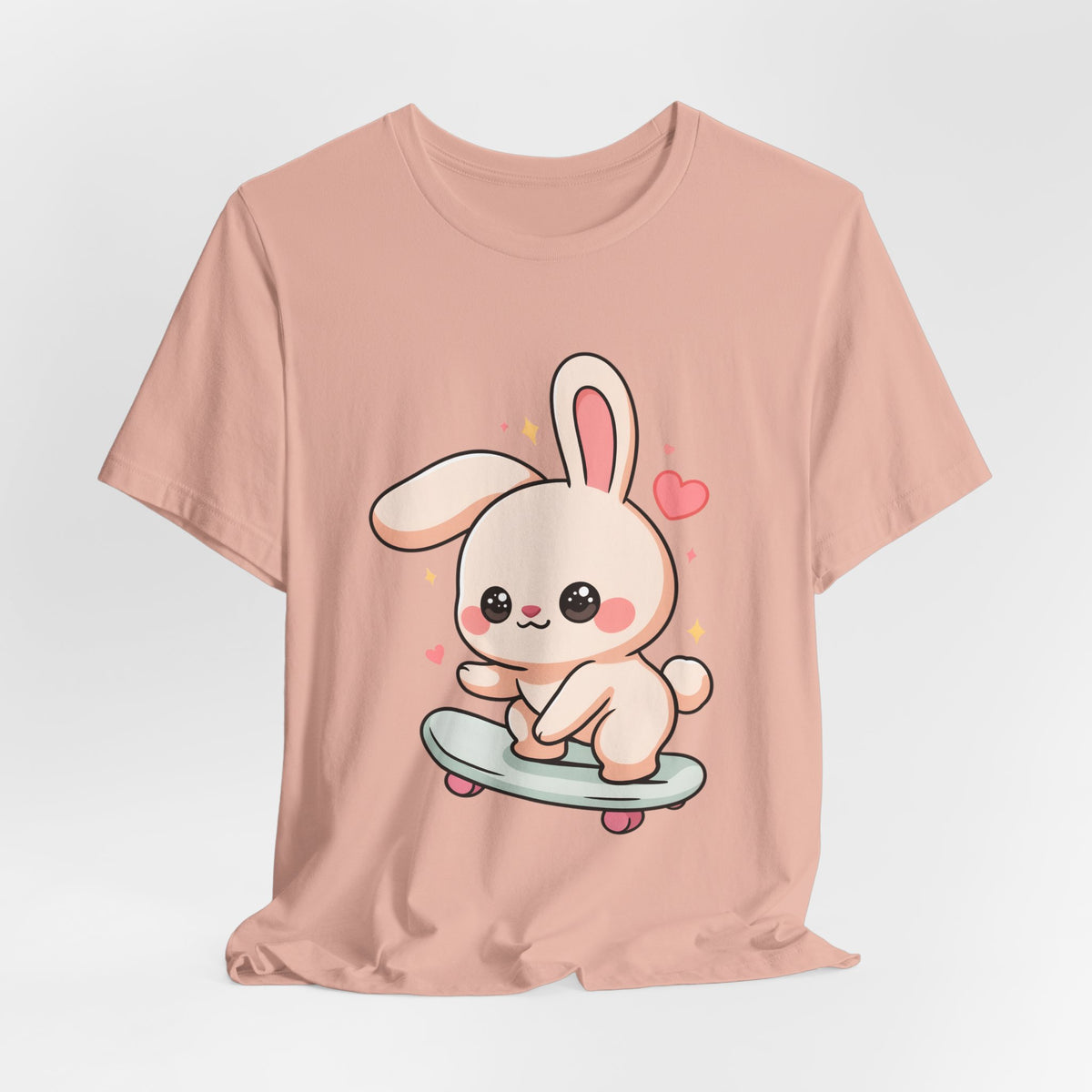 Kawaii Bunny Skateboard T-Shirt for Cute Style Fans