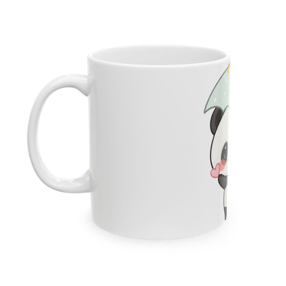 Kawaii Panda Mug with Umbrella | Cute Ceramic Coffee Mug