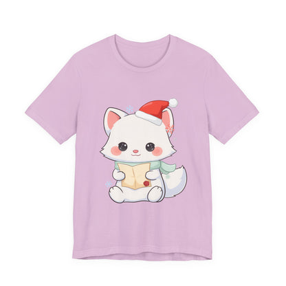 Christmas Arctic Fox T-Shirt for Cozy Holiday Readers