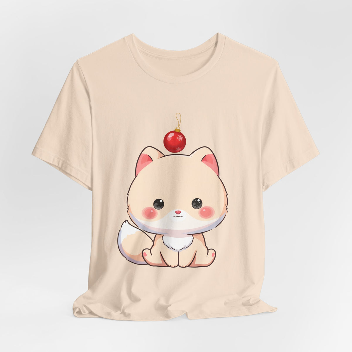 Kawaii Arctic Fox Christmas T-Shirt for Holiday Fans