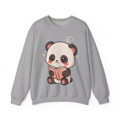 Cute Reading Panda Sweatshirt for Book Lovers