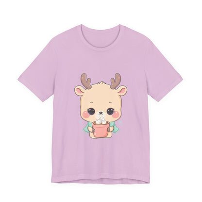 Kawaii Reindeer T-Shirt for Cozy Cocoa Season