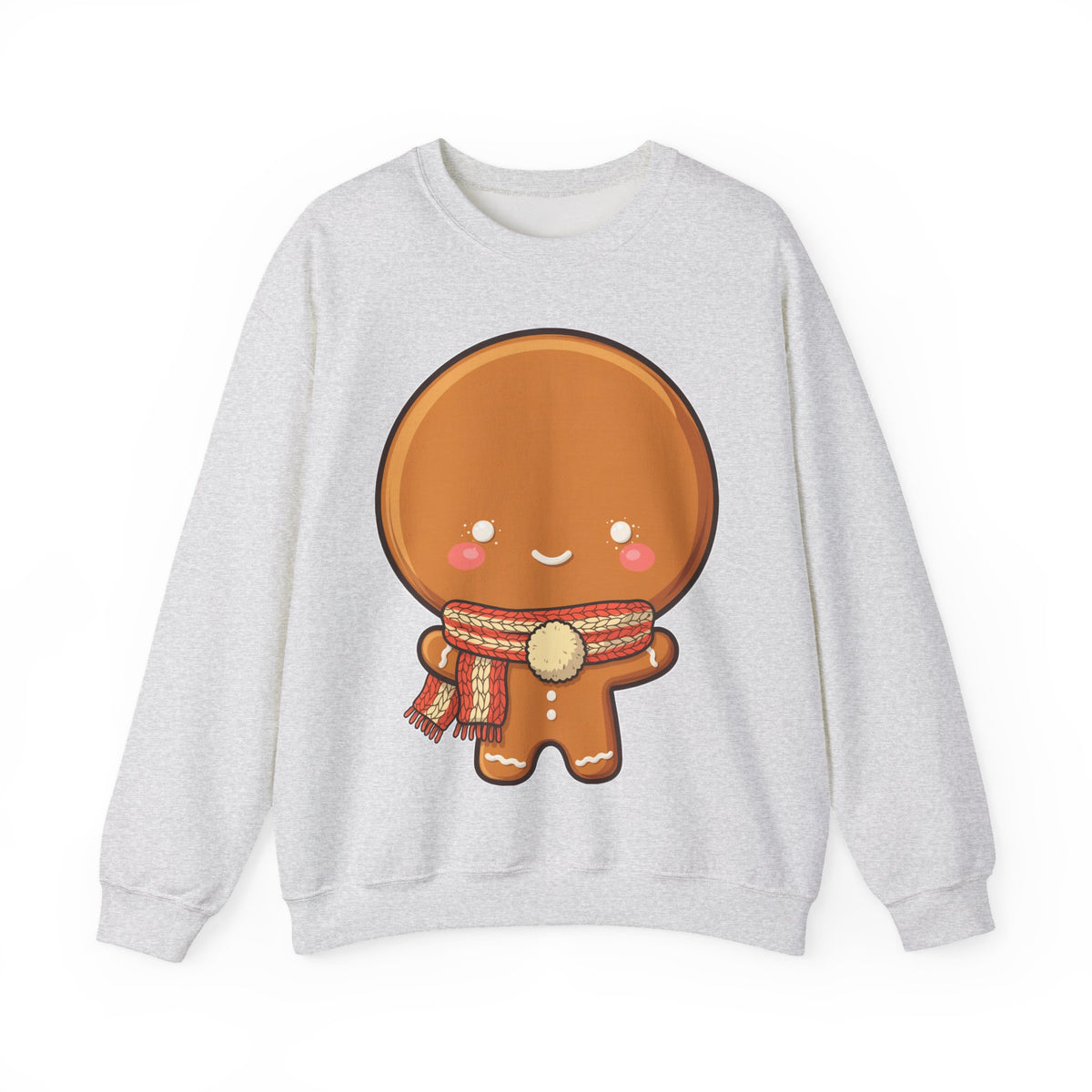Gingerbread Man Sweatshirt, Cute Kawaii Christmas Crewneck