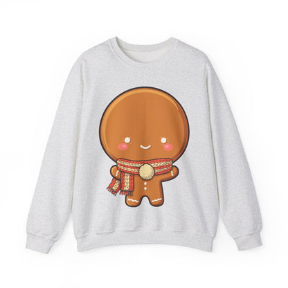 Gingerbread Man Sweatshirt, Cute Kawaii Christmas Crewneck