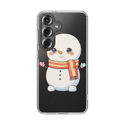 Kawaii Snowman Phone Case – Cute Christmas Clear Case