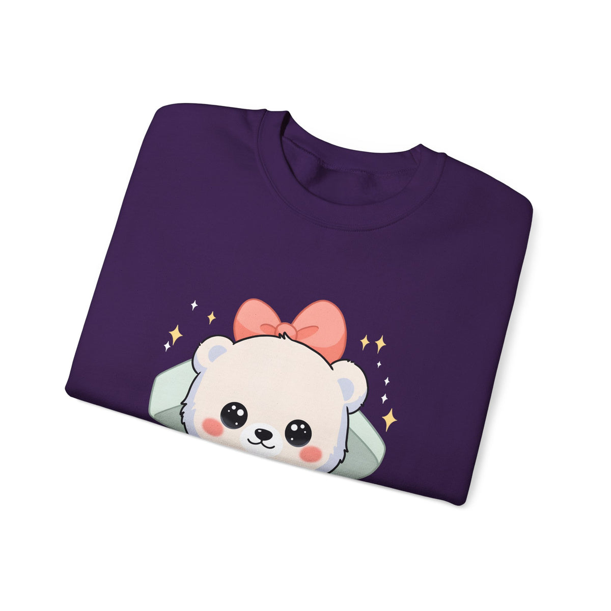 Kawaii Polar Bear Sweatshirt, Cute Gift Box Cub