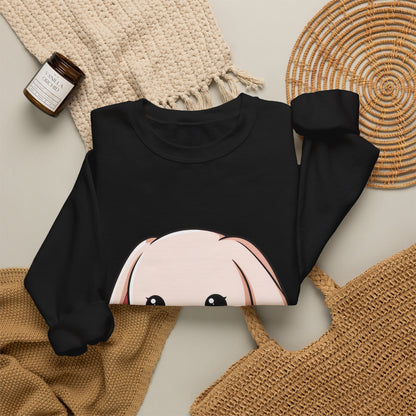 Kawaii Bunny Sweatshirt, Cute Heart Hug Crewneck
