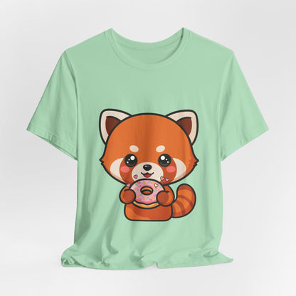Red Panda Donut T-Shirt, Cute Kawaii Animal Tee