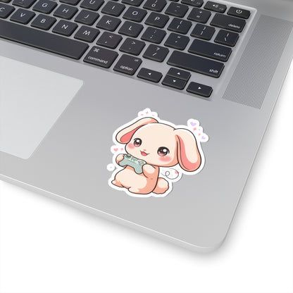 Gamer Bunny Sticker, Cute Kawaii Video Game Decor